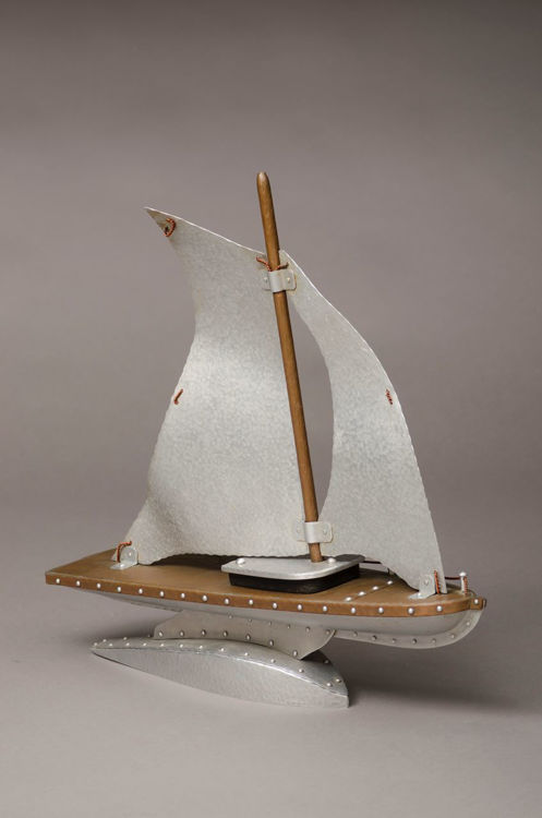 Picture of Hammered Copper and Aluminum Sailboat Model