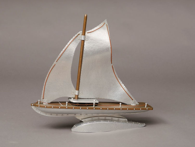 Picture of Hammered Copper and Aluminum Sailboat Model