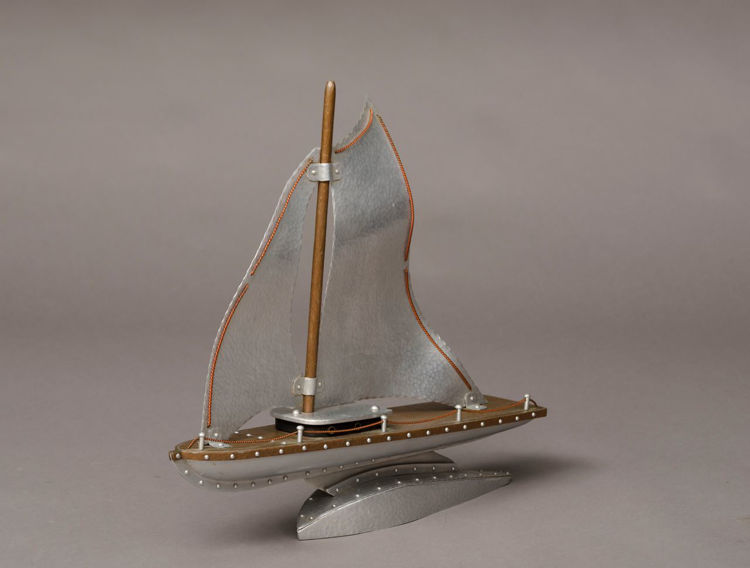 Picture of Hammered Copper and Aluminum Sailboat Model