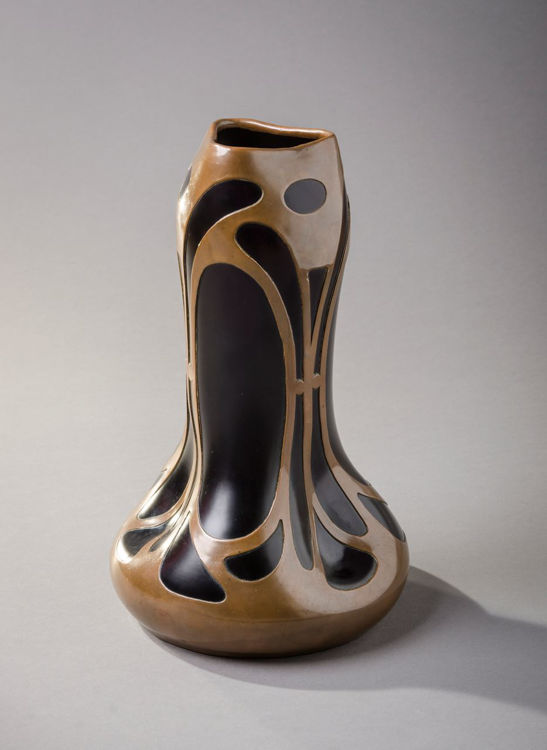 Picture of Glass Vase with Copper Overlay