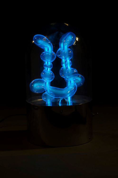 Picture of Blue Neon Glass Sculpture