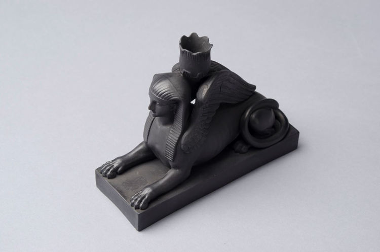 Picture of Black Basalt Sphinx Candlestick