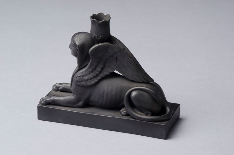 Picture of Black Basalt Sphinx Candlestick