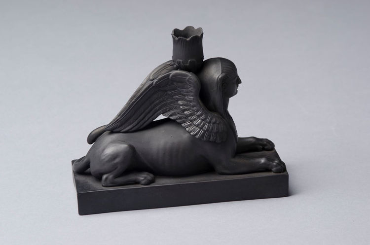 Picture of Black Basalt Sphinx Candlestick