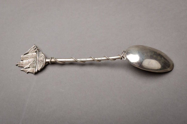 Picture of Whaling with Ship Handle Silver Spoon