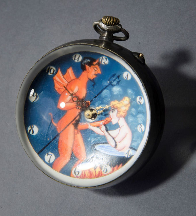 Picture of Erotic Devil and Angel Ball Clock