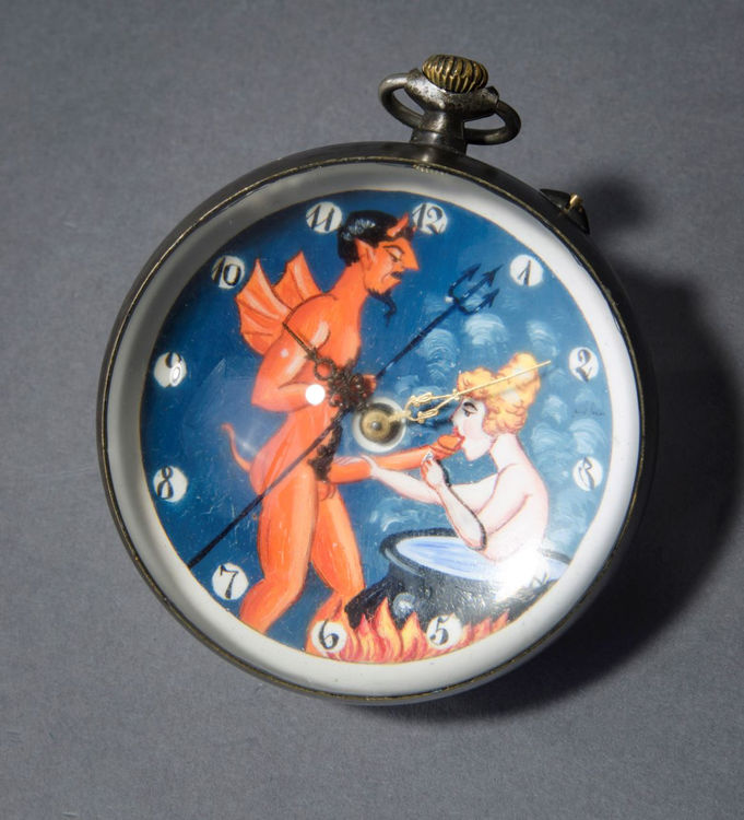 Picture of Erotic Devil and Angel Ball Clock