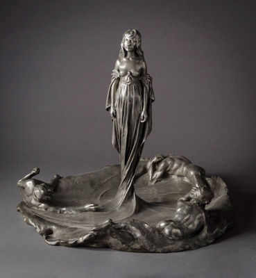 Picture of Art Nouveau Pewter Figural Centerpiece