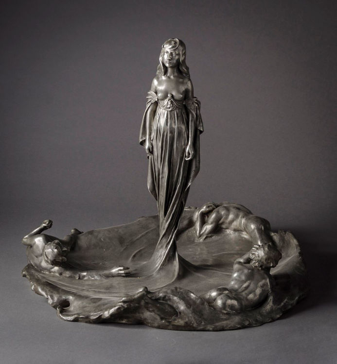 Picture of Art Nouveau Pewter Figural Centerpiece