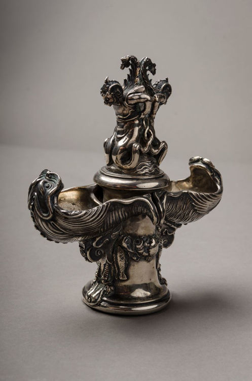 Picture of Figural 800 Silver Double Salt Cellar