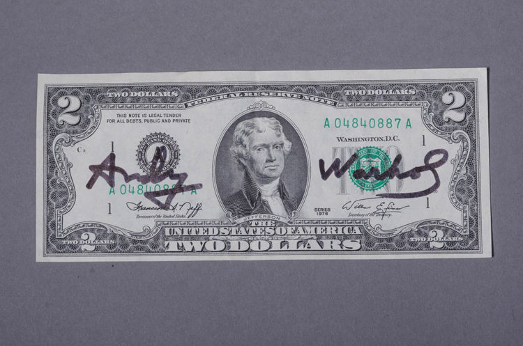 Picture of Signed Two Dollar Bill
