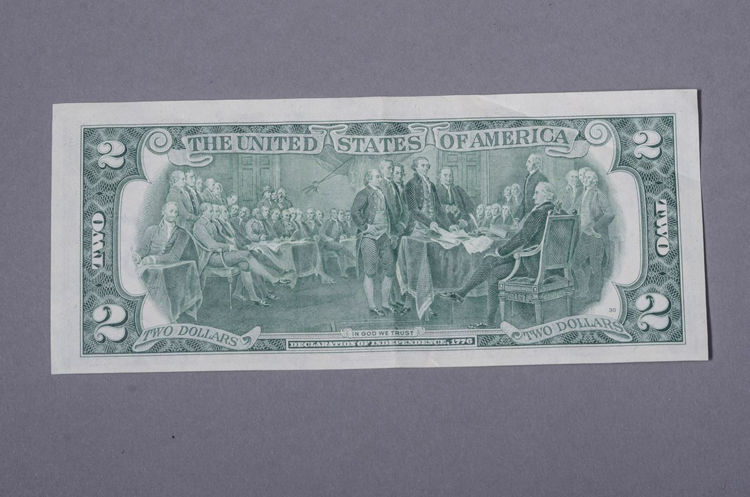 Picture of Signed Two Dollar Bill