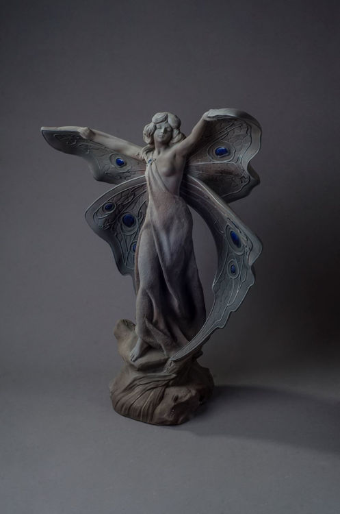 Picture of Continental Art Nouveau Ceramic Butterfly Statue