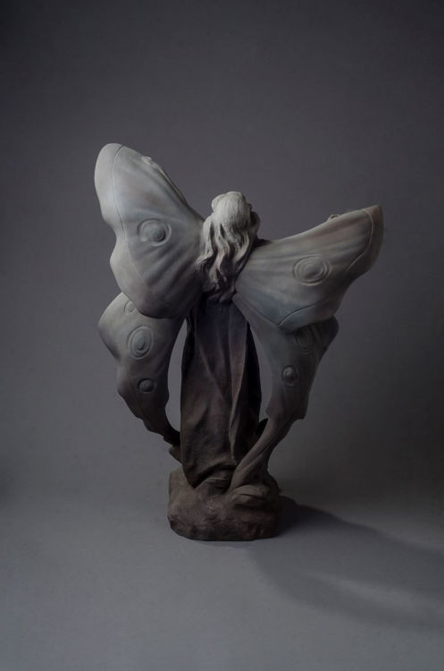 Picture of Continental Art Nouveau Ceramic Butterfly Statue