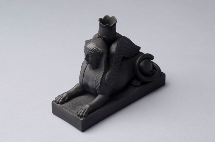 Picture of Black Basalt Sphinx Candlestick