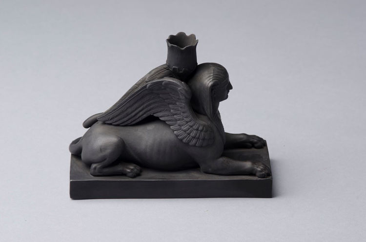 Picture of Black Basalt Sphinx Candlestick