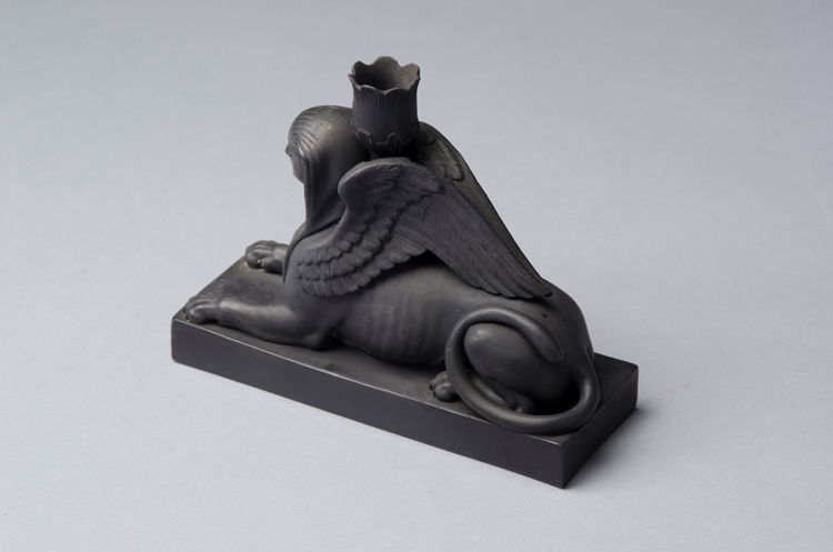 Picture of Black Basalt Sphinx Candlestick