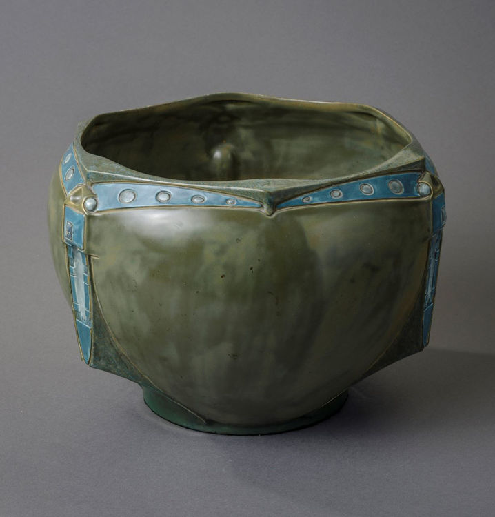 Picture of Large Green Bowl with Green Relief