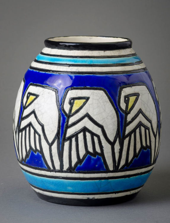 Picture of Bird Crackleware Vase