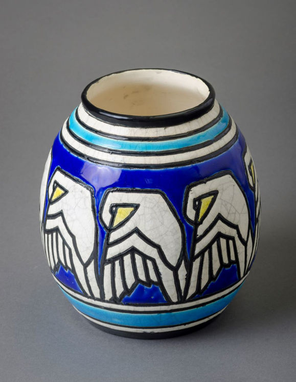 Picture of Bird Crackleware Vase