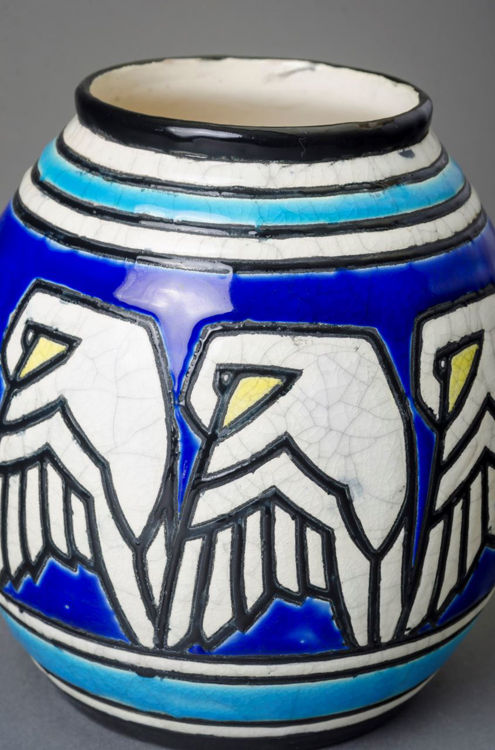 Picture of Bird Crackleware Vase